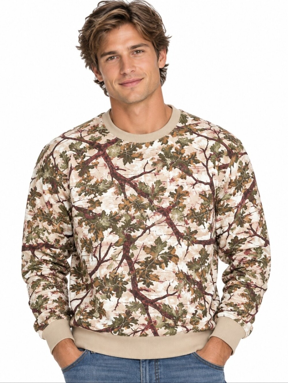 NWT Original Use Men's Camouflage CottonMid Weight Crewneck Sweatshirt(sz:large)